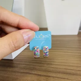 BC PRATA ARGOLA G MICROCRAVEJADO COLORIDA ROBUSTA