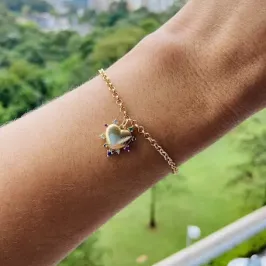 PL DOU CORAÇÃO COM ZIRCONIA COLORIDAS