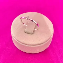 Anel Prata Solitario Pequeno