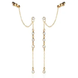 BRINCO DOURADO EAR LINE CORRENTE COM PIERCINF FAKE