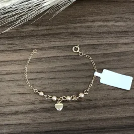 PULSEIRA DOURADA INFANTIL CORAÇÃO