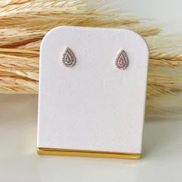 Brinco Dourado Gota Micro Cravejada