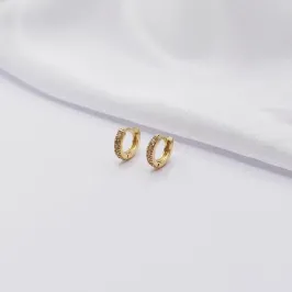BRINCO DOURADO ARGOLINHA CLICK COM UM FILETE DE ZIRCÔNIA