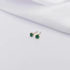 BRINCO DOURADO CORAÇÃO ESMERALDA P