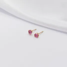 BRINCO DOURADO CORAÇÃO P ROSA