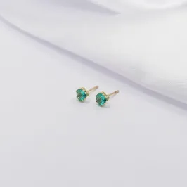 BRINCO DOURADO CORAÇÃO VERDE ÁGUA M
