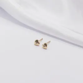 BRINCO DOURADO MINI CORAÇÃO COM PONTO DE LUZ