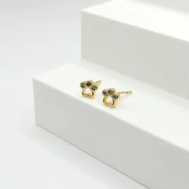 BRINCO DOURADO PATINHA COM ZIRCÔNIA COLORIDA