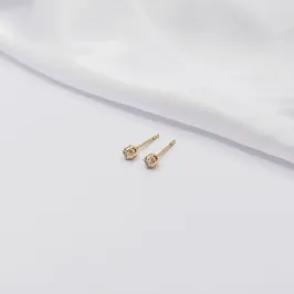 BRINCO DOURADO PONTO DE LUZ CRISTAL 3MM