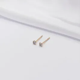 BRINCO DOURADO PONTO DE LUZ CRISTAL P 3MM
