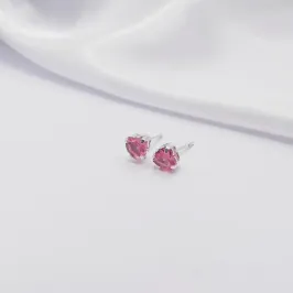 BRINCO PRATA CORAÇÃO M ROSA