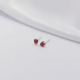 BRINCO PRATA CORAÇÃO P RUBI