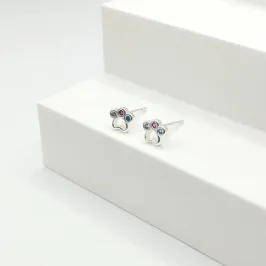 BRINCO PRATA PATINHA COM ZIRCÔNIA COLORIDA
