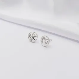 BRINCO PRATA REDONDO COM ÁRVORE DA VIDA DETALHADA