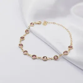 PULSEIRA DOURADA COM MÚLTIPLOS PONTO DE LUZ MARROM FUMÊ