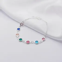PULSEIRA PRATA COM MÚLTIPLOS PONTOS DE LUZ COLORIDOS