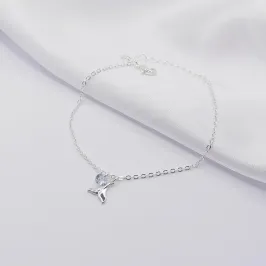 PULSEIRA PRATA COM PINGENTE CAUDA DE SEREIA E PONTO DE LUZ