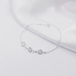 PULSEIRA PRATA COM TRIPLO PONTO DE LUZ CRISTAL