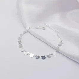 PULSEIRA PRATA ELO DE CORAÇÃO CHAPA