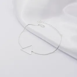 PULSEIRA PRATA VENEZIANA COM TRIÂNGULO VAZADA E LISO