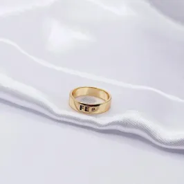 ANEL DOURADO FÉ COM MINI PONTO DE LUZ