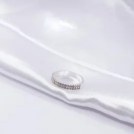 ANEL PRATA APARADOR DUPLA FILEIRA DE ZIRCÔNIA