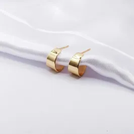 BRINCO DOURADO ARGOLINHA CHAPA LARGA