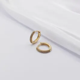 BRINCO DOURADO ARGOLINHA CRAVEJADA COM ZIRCÔNIA CRISTAL G