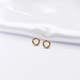BRINCO DOURADO CIRCULO ORGÂNICO E VAZADO