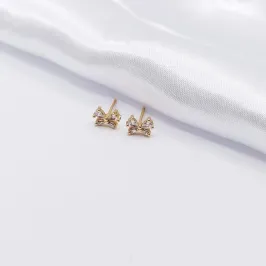 BRINCO DOURADO LAÇO PEQUENO COM ZIRCÔNIA CRISTAL M