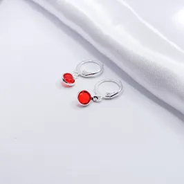 BRINCO PRATA ARGOLINHA CLICK PONTO DE LUZ RUBI