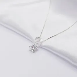 GARGANTILHA PRATA MENINO COM PONTO DE LUZ CORAÇÃO 45CM