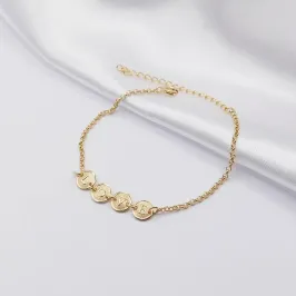 PULSEIRA DOURADA ELO PORTUGUÊS COM ESCRITA LOVE