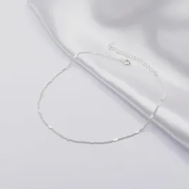 TORNOZELEIRA PRATA COM MINI CORAÇÕES CHAPA