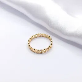 ANEL DOURADO ARO DE CORAÇÕES VAZADOS