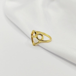 ANEL DOURADO CORAÇÃO COM INFINITO