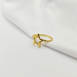ANEL DOURADO ESTRELA VAZADA