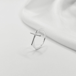 ANEL PRATA CRUZ FINA E LISA