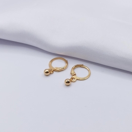 BRINCO DOURADO ARGOLINHA CLICK COM BOLINHA LISA