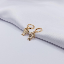 BRINCO DOURADO ARGOLINHA CLICK COM FILHO DETALHADO
