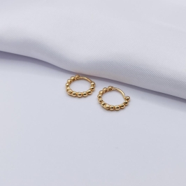 BRINCO DOURADO ARGOLINHA CLICK DE BOLINHAS M