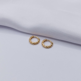 BRINCO DOURADO ARGOLINHA CLICK DE BOLINHAS P