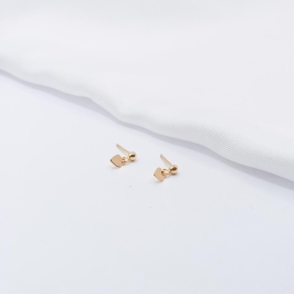 BRINCO DOURADO BOLINHA COM CORAÇÃO CHAPA