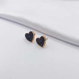 BRINCO DOURADO CORAÇÃO CRAVEJADO ZIRCÔNIA BLACK
