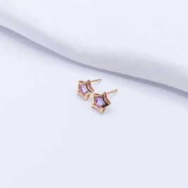 BRINCO DOURADO ESTRELA LILÁS