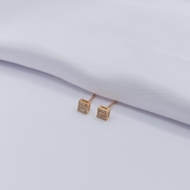 BRINCO DOURADO QUADRADINHO CRAVEJADO