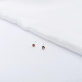 BRINCO DOURADO ROSA 4MM