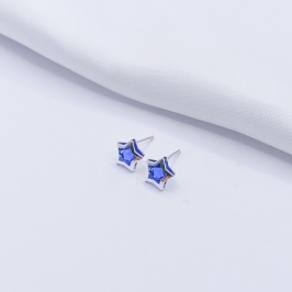 BRINCO PRATA ESTRELA AZUL