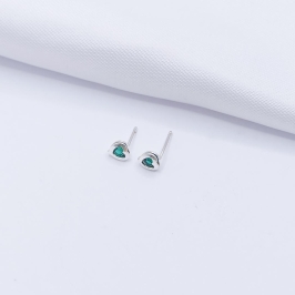 BRINCO PRATA PONTO DE LUZ CORAÇÃO AZUL