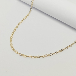 GARGANTILHA DOURADA CHOKER ELO DE CORAÇÃO 40CM